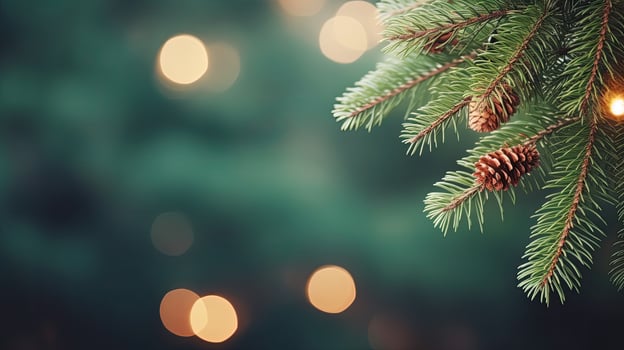 Christmas green background with fir branches photo