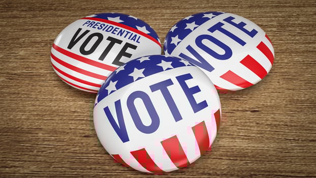 The Button Black Badge Brooch Decor for Vote concept 3d rendering photo