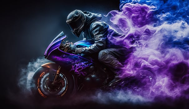 Car or bike smokie background realistic photo, Ai generative photo