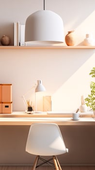 New Age Professional Settings Captured in Soft Lighting Featuring Trend-Aligned Workspace AI Generative photo