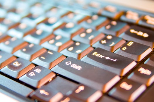 a close up of a keyboard on a laptop computer photo