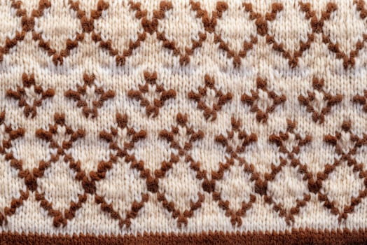 texture of light brown dark brown and white colors of wool sweater generative AI photo