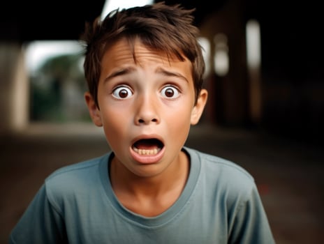 photo of emotional dynamic pose Brasilian kid in school AI Generative