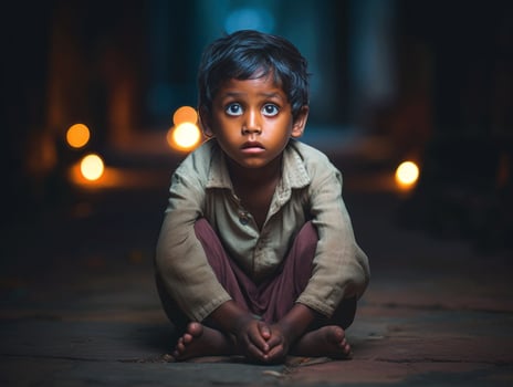 photo of emotional dynamic pose Indian kid in school AI Generative