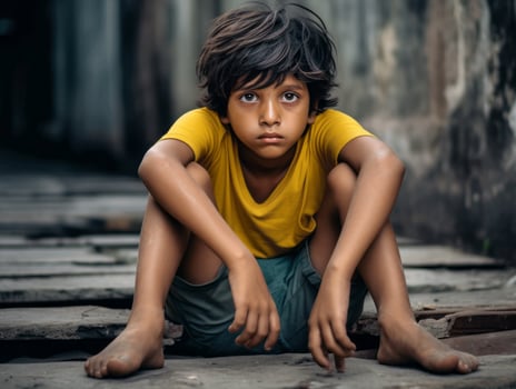 photo of emotional dynamic pose Indian kid in school AI Generative