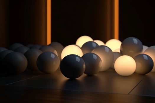 3D Render of Realistic Abstract Background Objects Volumetric Lighting AI Generative photo