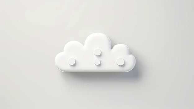 3D white cloud icon minimal style, cloud computing online service, digital technology security concept, Generative AI illustration photo