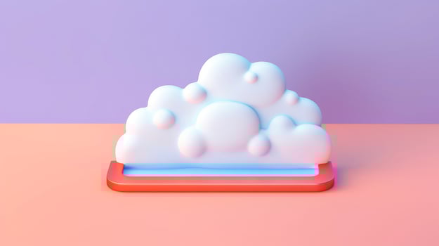 3D purple cloud icon minimal style, cloud computing online service, digital technology security concept, Generative AI illustration photo