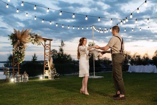 the first wedding dance of the bride and groom photo