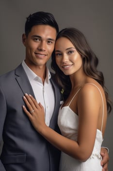Ai Generative Photo portrait of a couple on wedding day