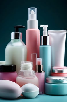 cosmetic beauty products. Generative AI photo