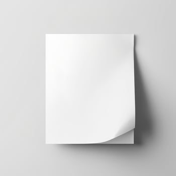 Blank white paper isolated on white background. Generative AI photo