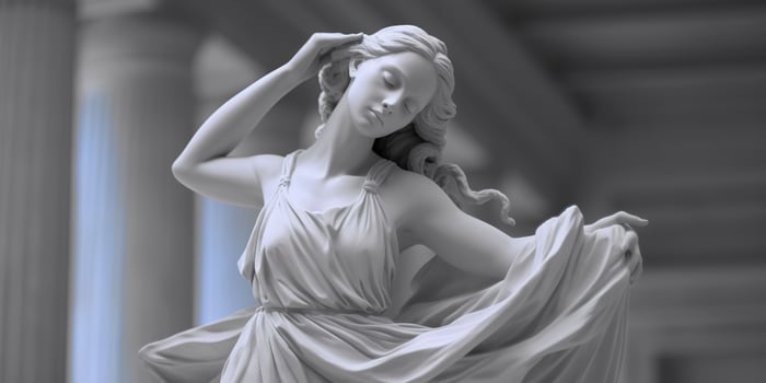 Marble statue of a ballerina. Generative AI photo