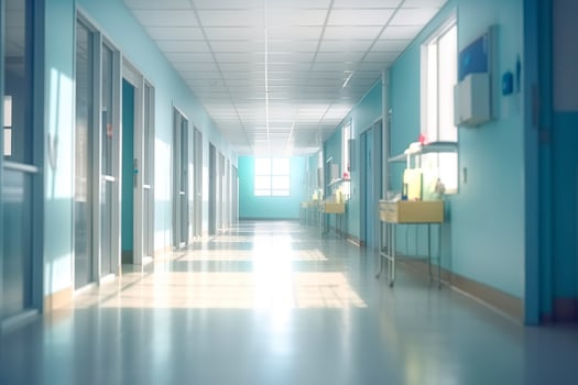 Ideal Healthcare Background with Surrealist Blurry Hospital Scene. AI Generative photo