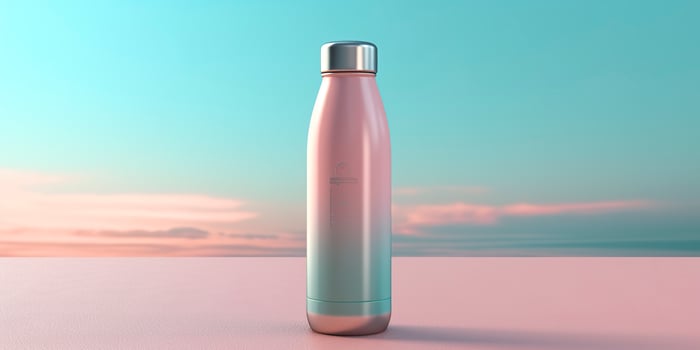 Water Bottle with beautiful background. Generative AI photo