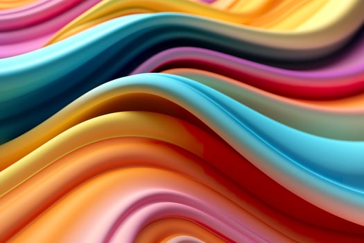 Abstract 3D Render. Colorful Background Design with Soft, Wavy Waves. Modern Abstract Wave Background. AI Generative photo