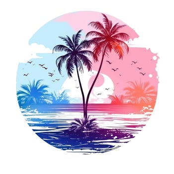 Summer tropical design for T-shirt photo