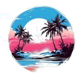 Summer tropical design for T-shirt photo
