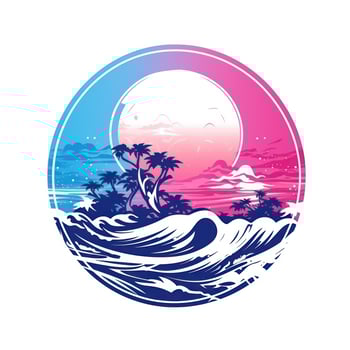 Summer tropical design for T-shirt photo