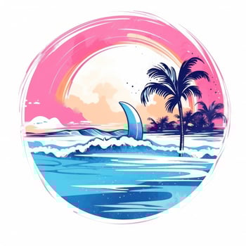 Summer tropical design for T-shirt photo