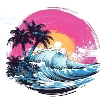 Summer tropical design for T-shirt photo