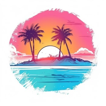 Summer tropical design for T-shirt photo