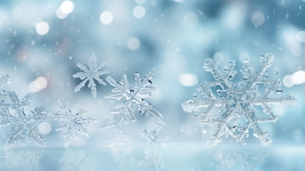 Winter background with snowflakes photo
