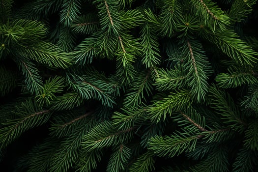 fresh green branches of a Christmas tree. festive christmas background. ai generative photo