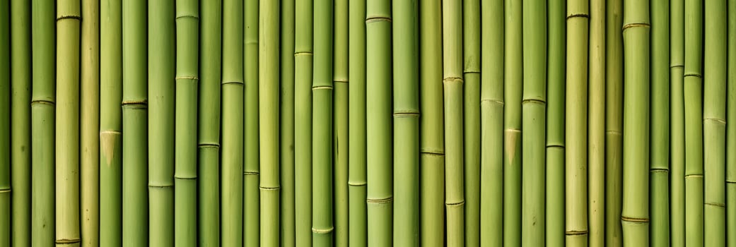 Vertical green bamboo background texture. Generative AI photo