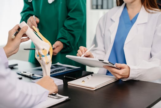 Meeting team of doctor and medical staff Consultation about the treatment of heart disease, pneumonia, gastrointestinal and stomach diseases. and osteoporosis at hospital photo