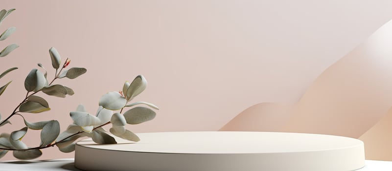 A simple botanical background with space for text. It is suitable for showcasing new products, photo