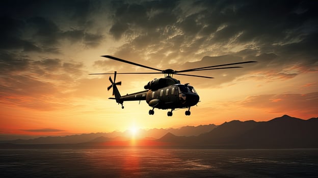 Helicopter silhouette military photo