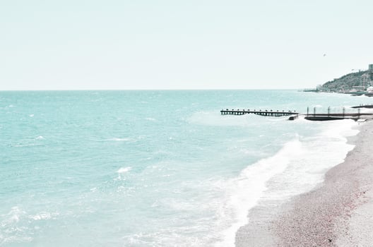 Tropical beach resort for relax. Summer outdoor nature harmony. - Image photo