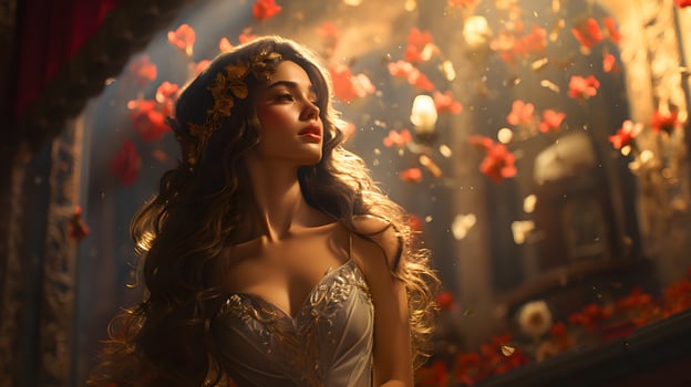 elegant and luxurious beautiful woman with a light background photo