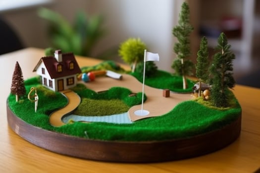 A mini golf set for practicing putting photo