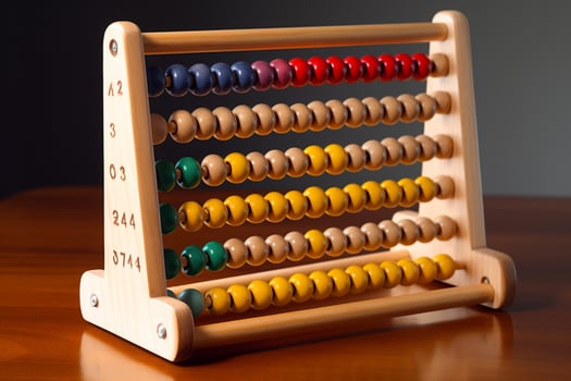 A wooden abacus for learning numbers photo