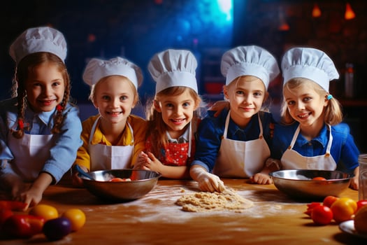 Children having a cooking or baking competition photo