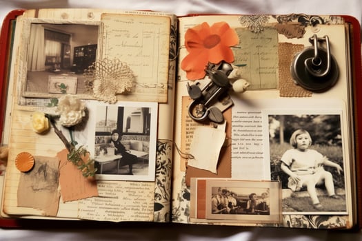Creating a scrapbook of favorite memories photo