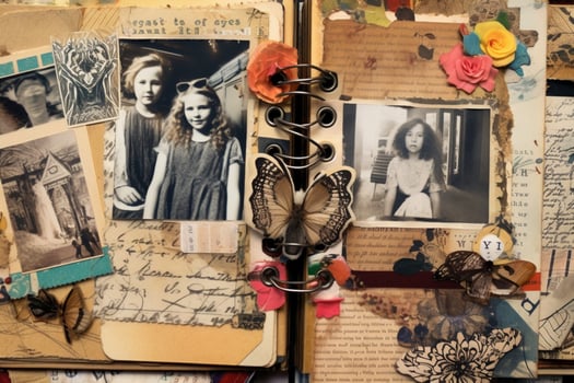 Creating a scrapbook of favorite memories photo