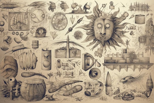 Hand-drawn elements for authenticity photo