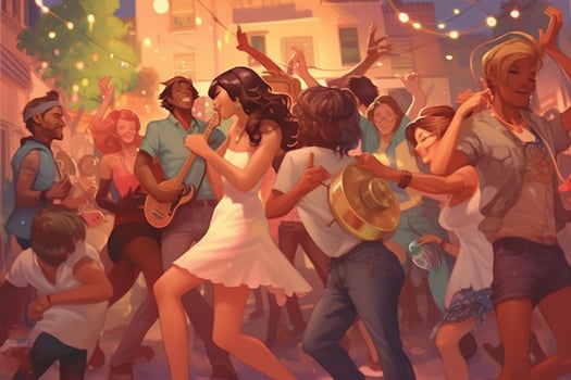 Having a dance party with favorite tunes photo