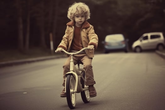 Learning to ride a bike photo