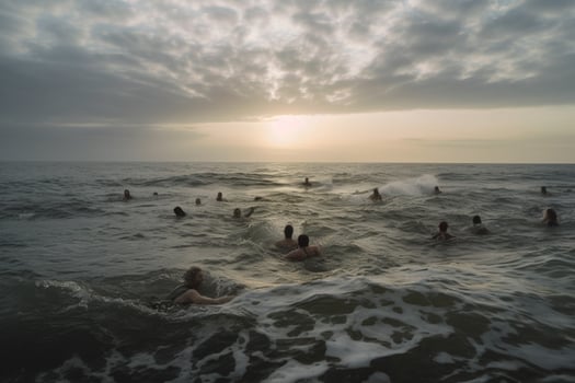 The invigorating rush of a brisk ocean swim photo