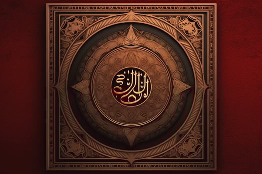 a brown background with a frame that says arabic photo