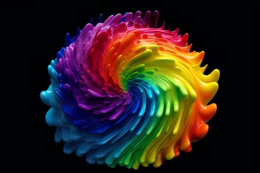 a colorful paint rainbow isolated on black illust photo