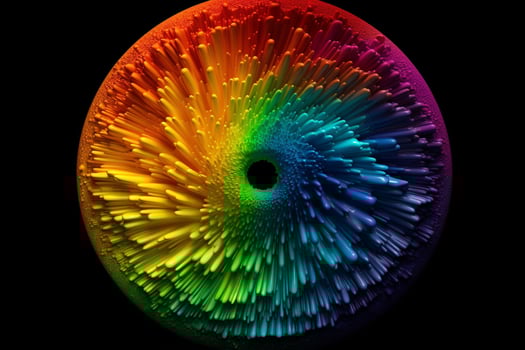 a colorful paint rainbow isolated on black illust photo