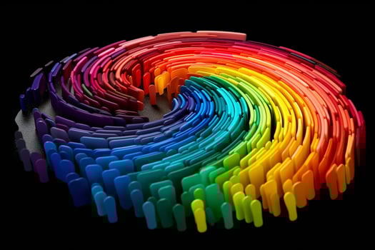 a colorful paint rainbow isolated on black illust photo