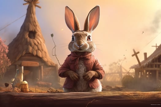a digital rabbit comic art photo