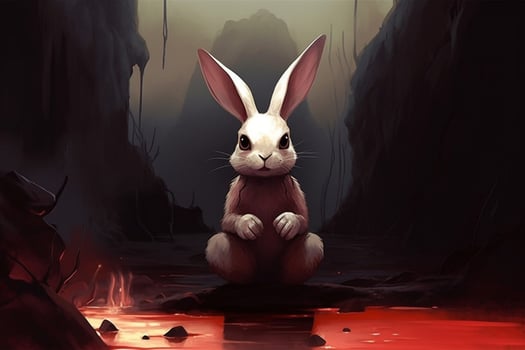 a digital rabbit comic art photo