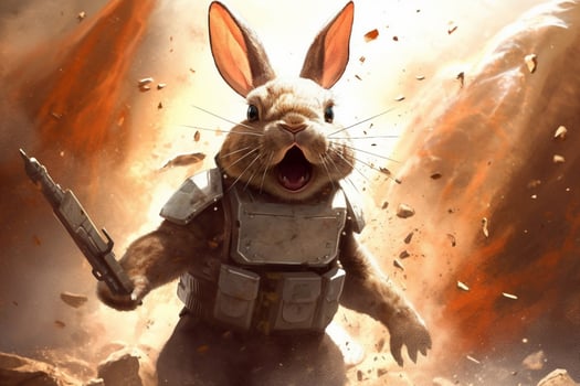 a digital rabbit comic art photo